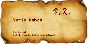 Verle Kabos névjegykártya
